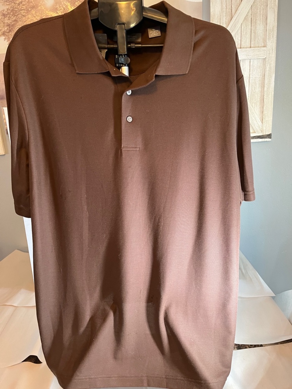 Daniel Cremieux Men's Brown Short-Sleeve Polo